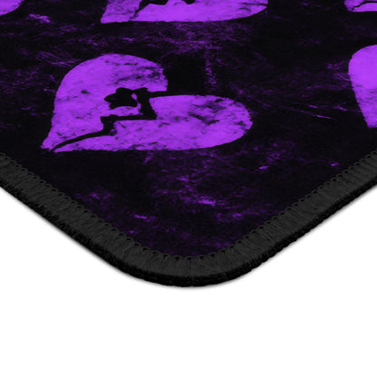 Broken Hearts & Stardust 9x7 Neoprene Desk Mat – Purple Grunge Mouse Pad