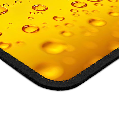 Golden Pour 9x7 Neoprene Desk Mat – Beer Bubbles Mouse Pad