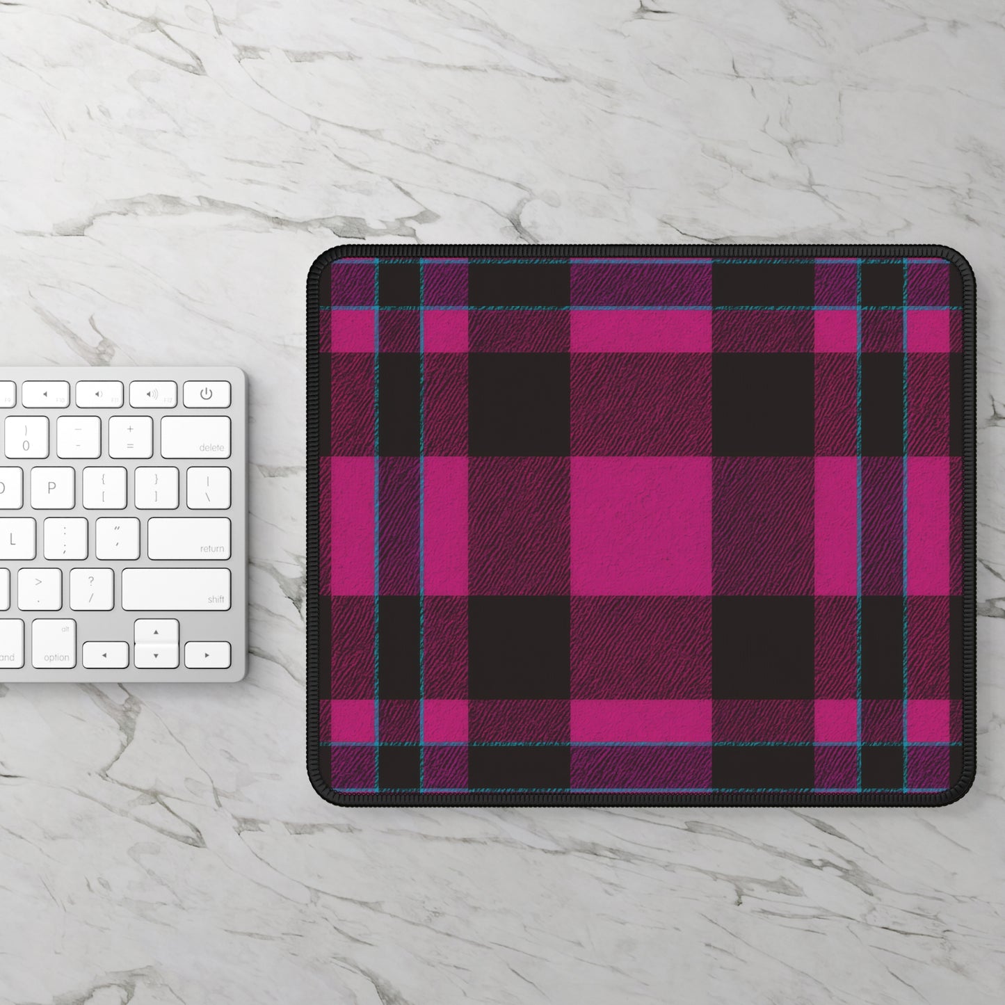 Magenta Tartan 9x7 Neoprene Desk Mat – Plaid Punk Mouse Pad