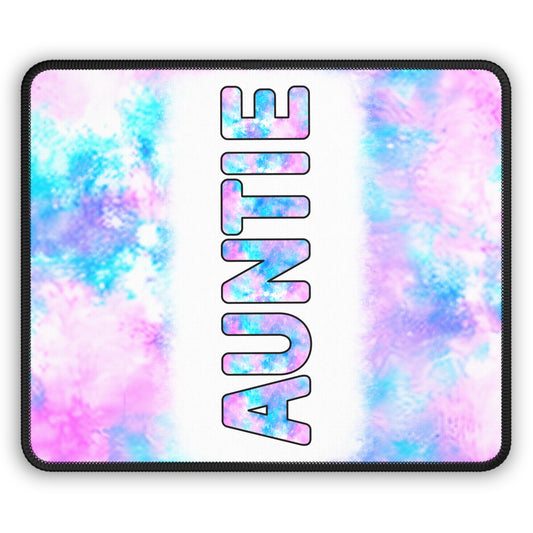 Auntie Tie-Dye Gaming Mouse Pad – 9x7 Neoprene Mouse Pad with Pastel Watercolor Design for Home Office and Gift Giving