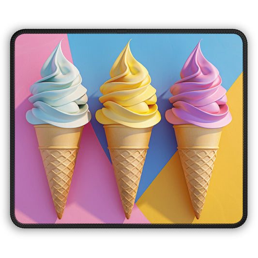 Neapolitan Geometry 9x7 Neoprene Desk Mat – Pastel Cone Mouse Pad