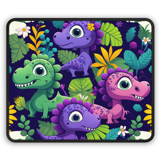 Cute Dinosaur Gaming Mouse Pad – 9x7 Neoprene Mouse Pad with Colorful Cartoon Dino Design for Kids, Gamers, and Fun Home Office Setups