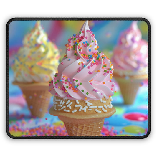 Triple Swirl 9x7 Neoprene Desk Mat – Rainbow Soft Serve Mouse Pad