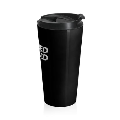 15oz “Retired Emo Kid” Stainless Steel Travel Mug – Grunge Text Design with Leak-Proof Lid