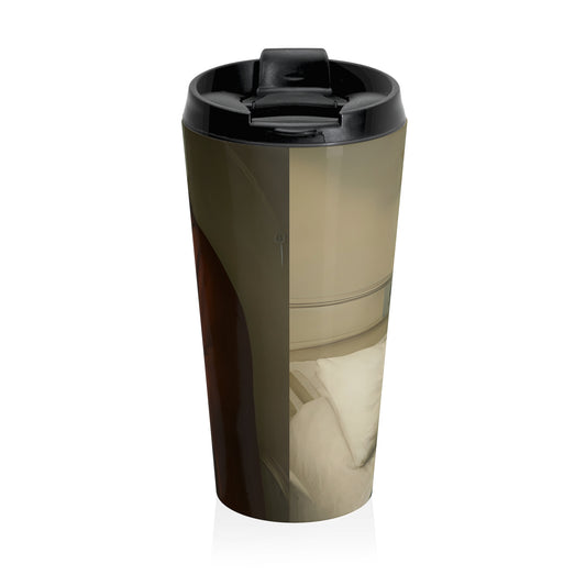 15oz Divine Comfort Stainless Steel Travel Mug – Sacred Hospital Scene with Leak-Proof Lid