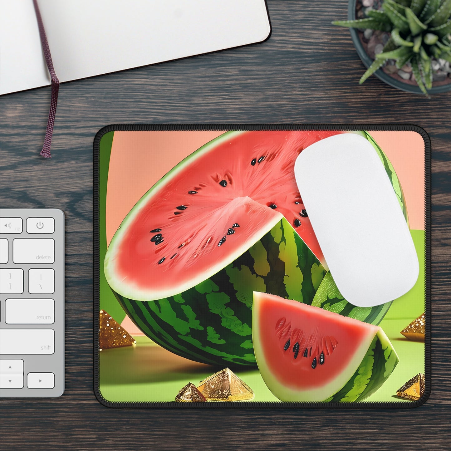 Watermelon Gold 9x7 Neoprene Desk Mat – Juicy Geometry Mouse Pad