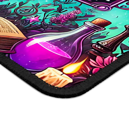Hocus Pocus Co. Witches Wanted Mouse Pad – 9x7 Neoprene Desk Mat with Potion Bottles and Magical Sign Design
