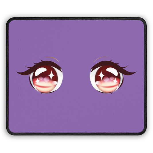 Kawaii Anime Eyes Gaming Mouse Pad – 9x7 Neoprene Mouse Pad with Purple Background and Cute Manga-Inspired Design