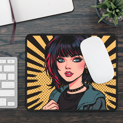 Tokyo Pulse 9x7 Neoprene Desk Mat – Pop-Art Character Mouse Pad