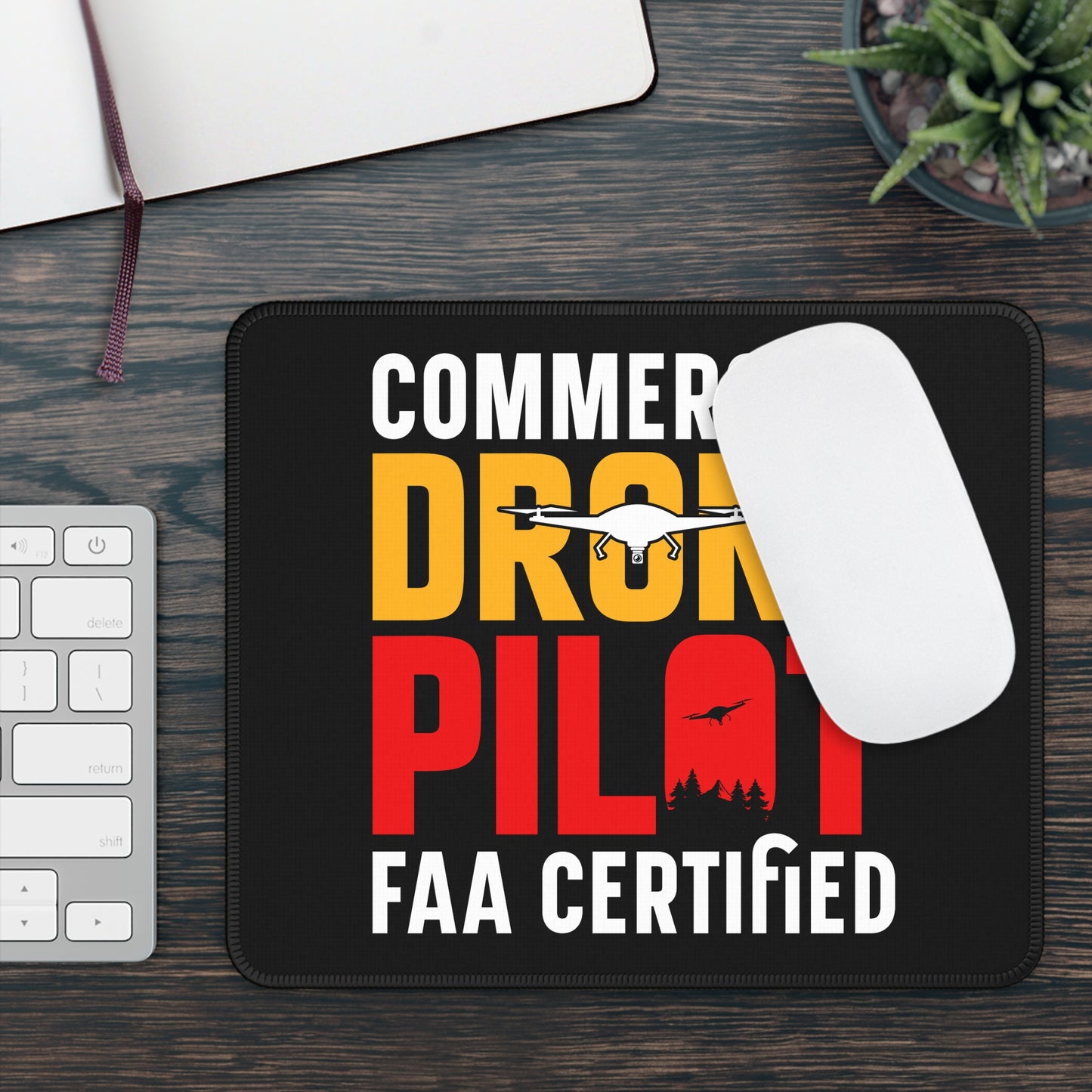 FAA-Certified Drone Pilot 9x7 Neoprene Desk Mat – Commercial Flight Mode Mouse Pad