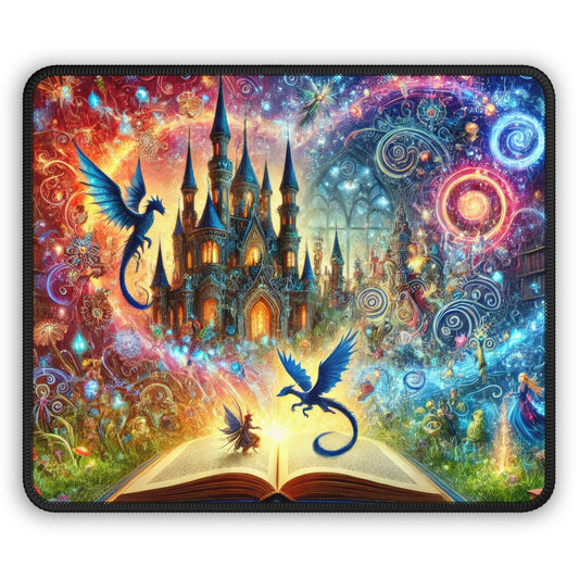 Enchanted Kingdom Gaming Mouse Pad – 9x7 Neoprene Mouse Pad with Magical Castle, Dragons, and Fantasy Storybook Design