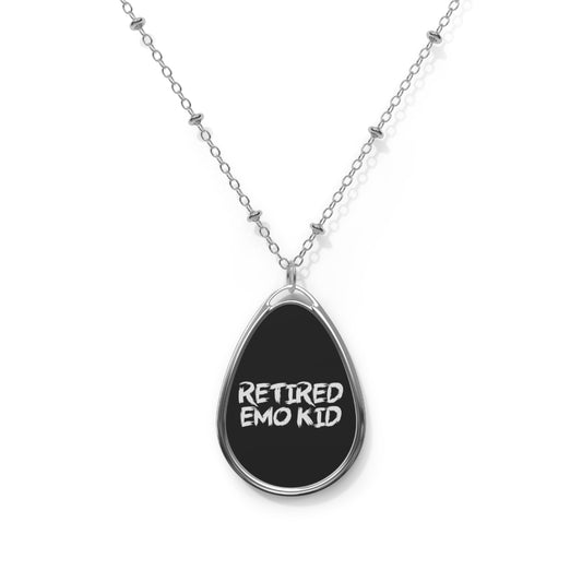 Retired Emo Kid Teardrop Necklace – Nostalgic Pendant with Silver Chain