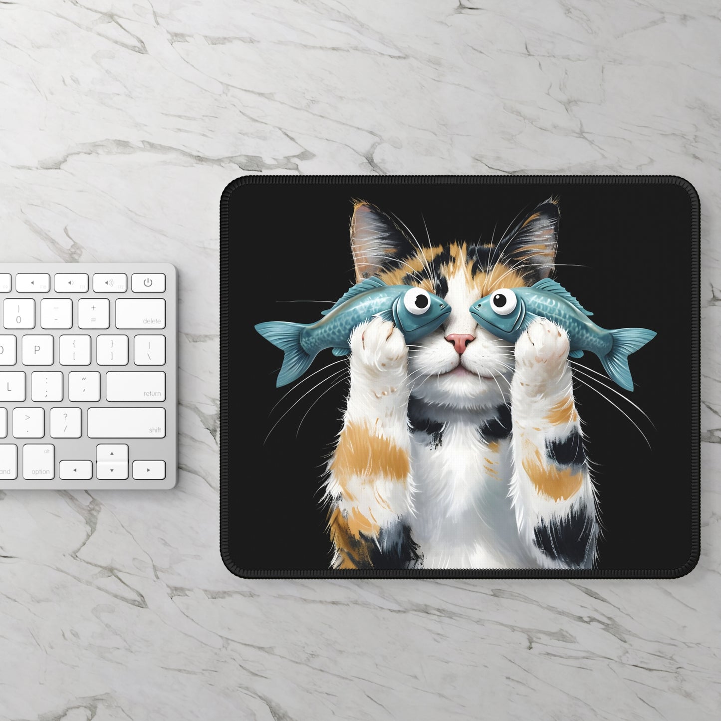 Fish Goggles Cat Mouse Pad – Purr-fectly Fishy Fun