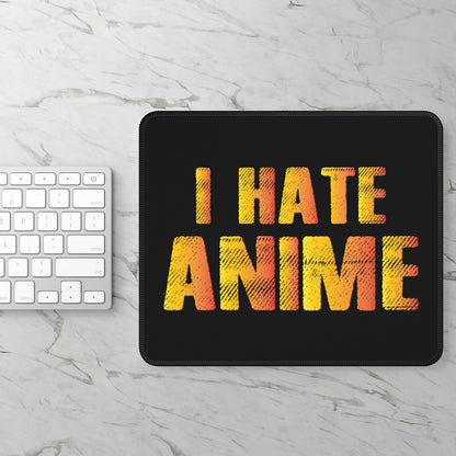 I Hate Anime Mouse Pad – 9x7 Neoprene Desk Mat with Funny Anti-Anime Design for Gamers and Office Setups
