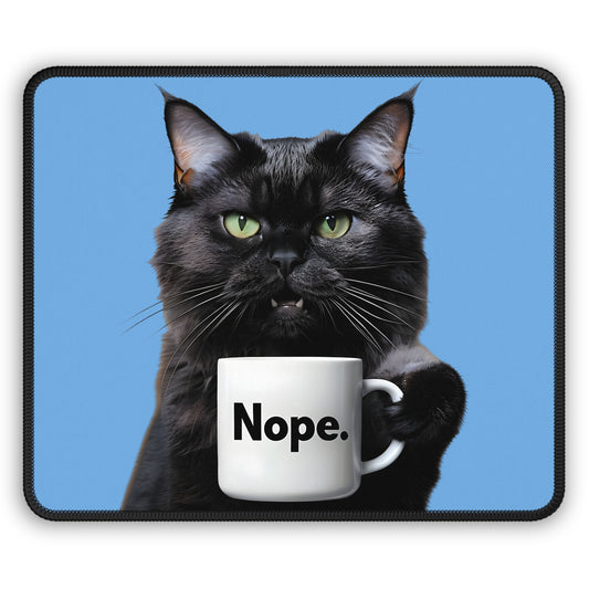 Nope Cat Coffee Mouse Pad – Clicks with Attitude