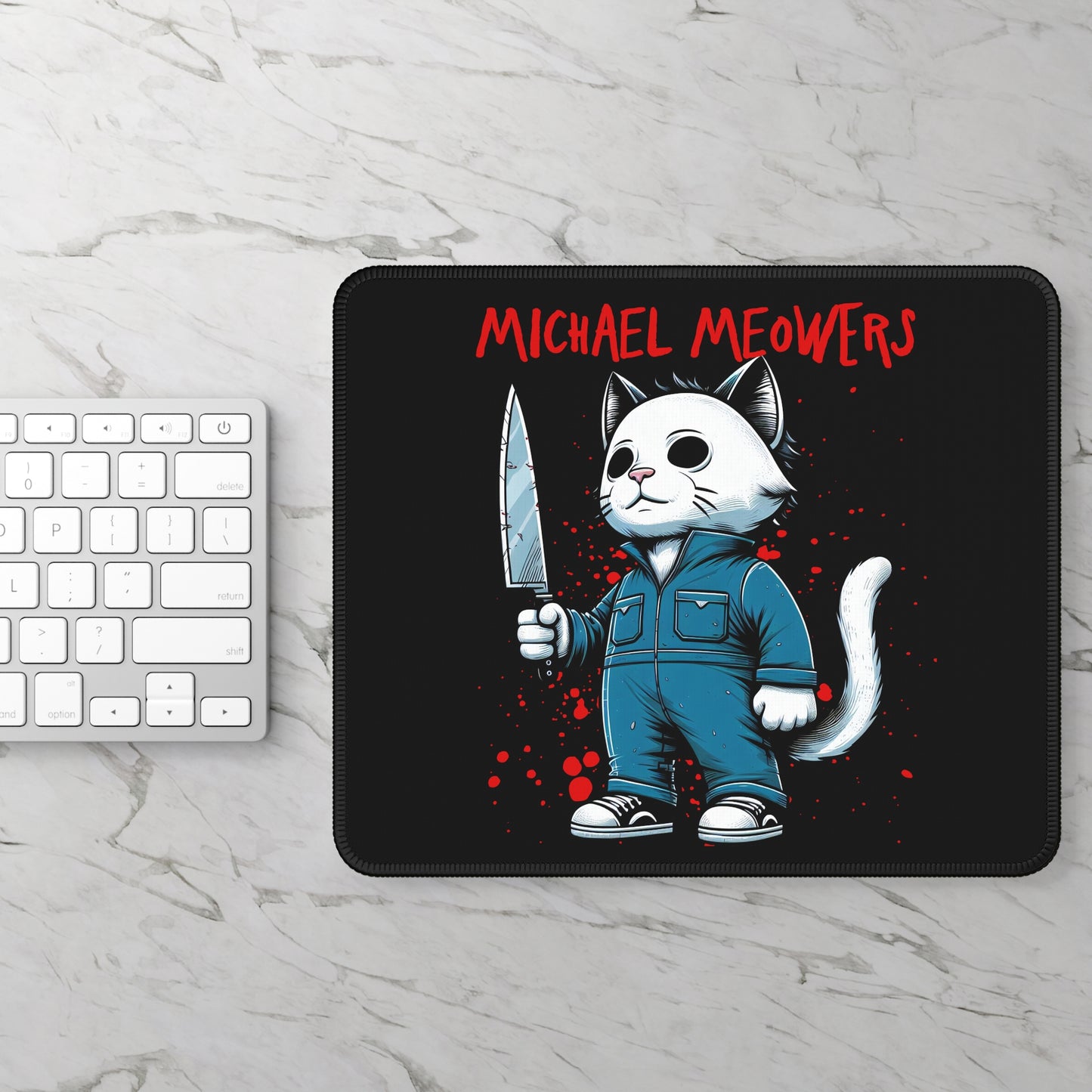 Michael Meowers Mouse Pad – The Purrfect Horror Parody