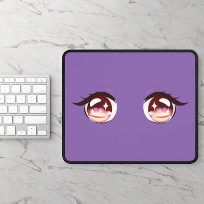 Kawaii Anime Eyes Gaming Mouse Pad – 9x7 Neoprene Mouse Pad with Purple Background and Cute Manga-Inspired Design