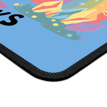 Kick Rocks Reaper 9x7 Neoprene Desk Mat – Cartoon Grim Reaper Mouse Pad with Rainbow & Crystals