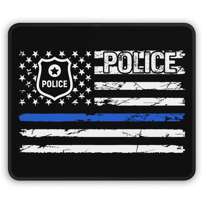 Thin Blue Line Flag 9x7 Neoprene Desk Mat – Law Enforcement Tribute Mouse Pad