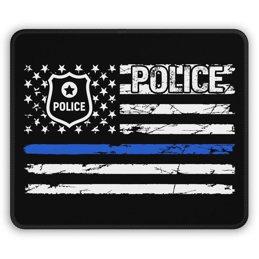 Thin Blue Line Flag 9x7 Neoprene Desk Mat – Law Enforcement Tribute Mouse Pad