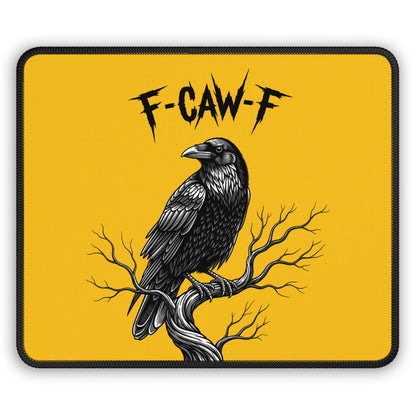 Gaming Mouse Pad with Raven Design, F-CAW-F Gaming Accessories, Unique Gifts for Gamers, Desk Decor, Gamer Essentials