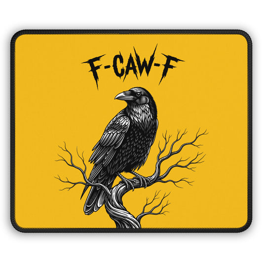 Gaming Mouse Pad with Raven Design, F-CAW-F Gaming Accessories, Unique Gifts for Gamers, Desk Decor, Gamer Essentials