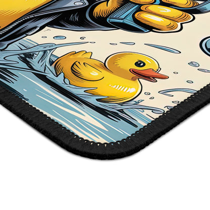 Pew Pew MadaDuckers Mouse Pad – 9x7 Neoprene Desk Mat with Funny Duck and Water Guns Design