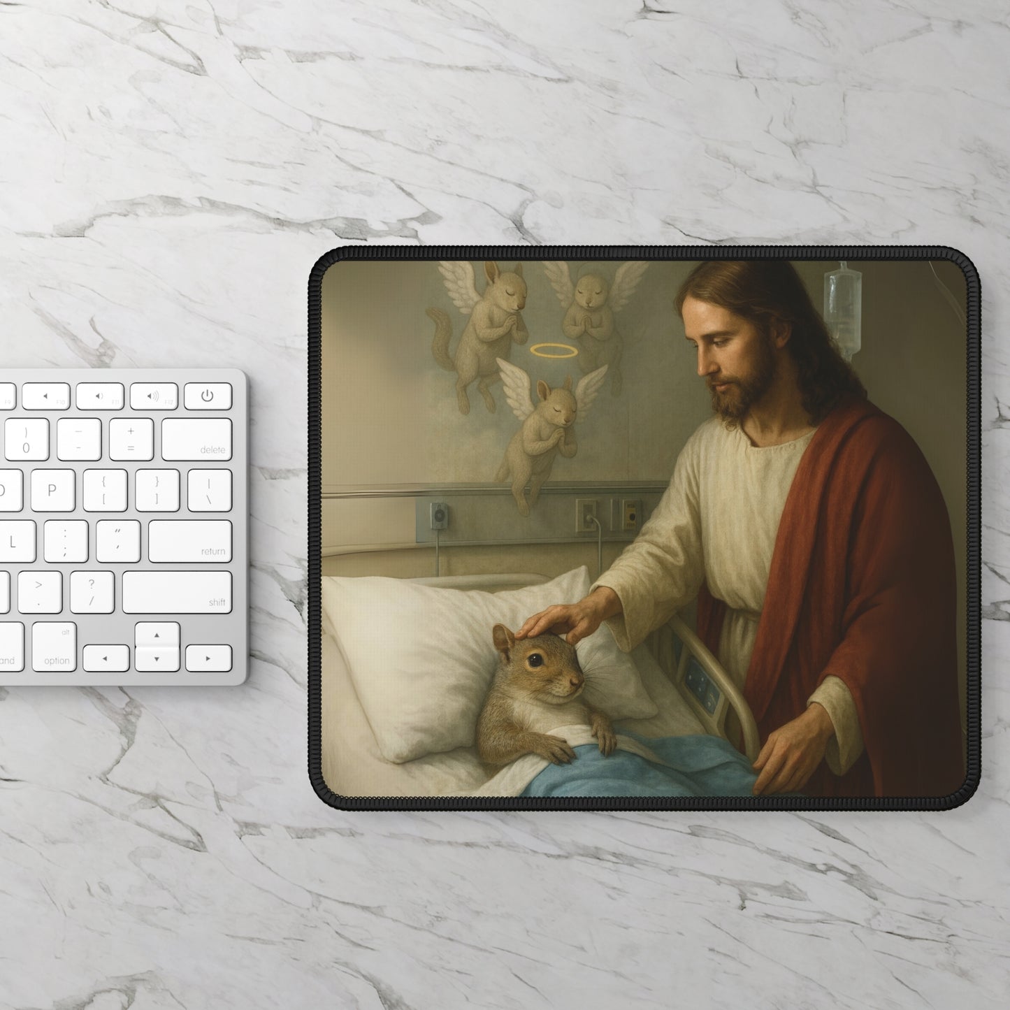 Healed by Angels 9x7 Neoprene Desk Mat – Divine Woodland Mouse Pad