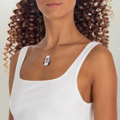 Attempted Murder Teardrop Necklace – Dark Humor Pendant with Silver Chain