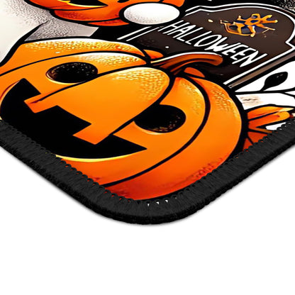 Pumpkin Spice Ghost Gaming Mouse Pad – 9x7 Neoprene Mouse Pad with Cute Ghost, Jack-O’-Lanterns, and Spooky Season Coffee Design
