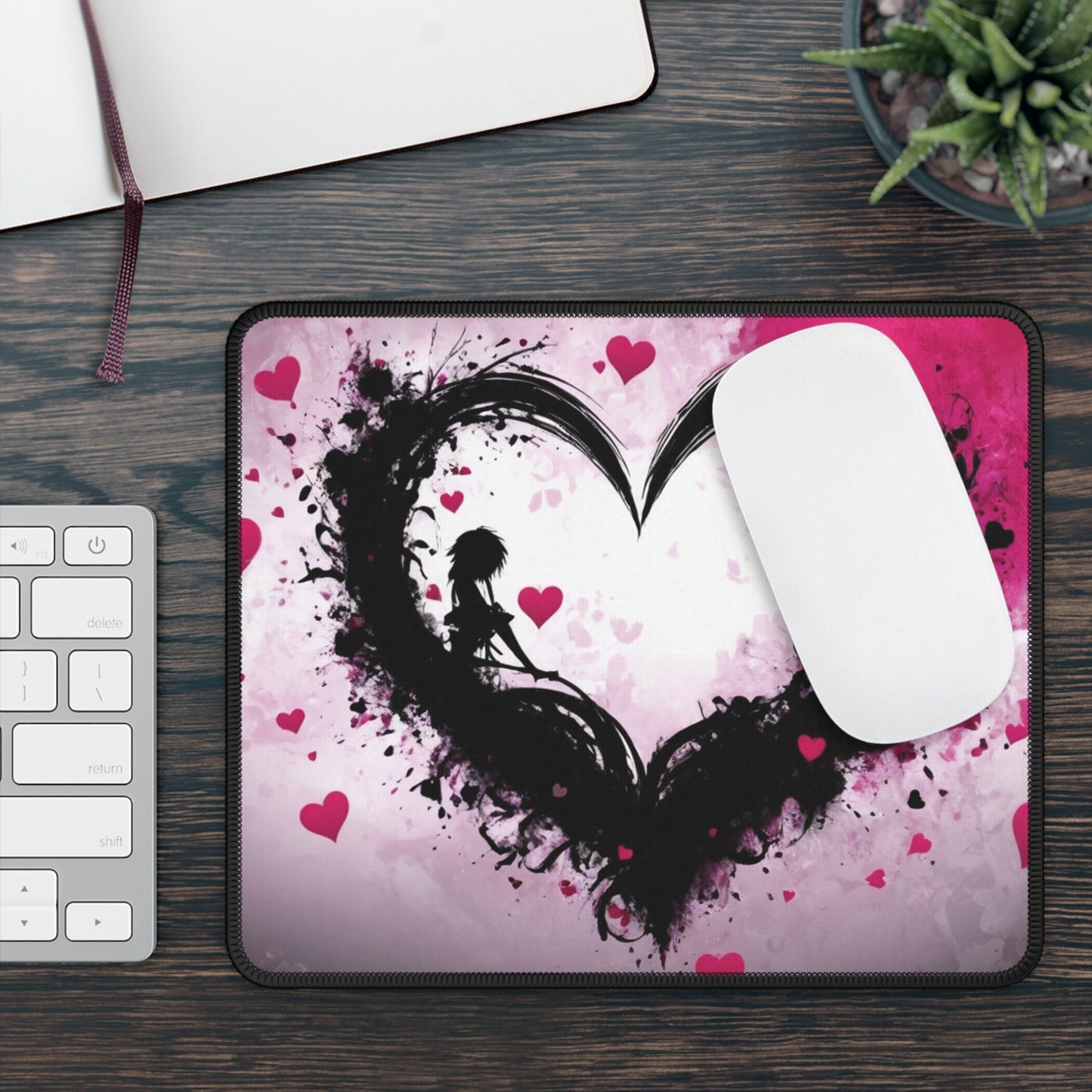 Solitude Heart 9x7 Neoprene Desk Mat – Artistic Love Mouse Pad