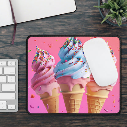 Pastel Swirl 9x7 Neoprene Desk Mat – Cotton Candy Cone Mouse Pad
